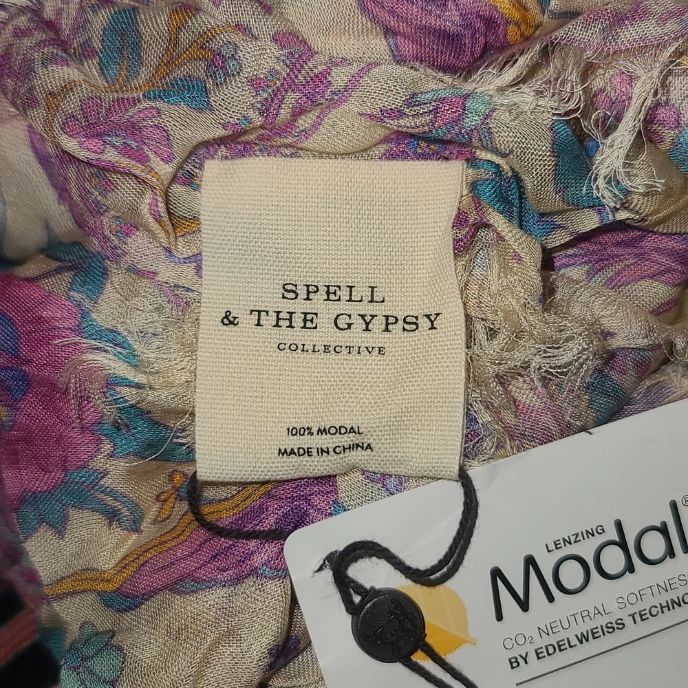 New spell designs lovebird vintage travel scarf love bird chamomile one size os